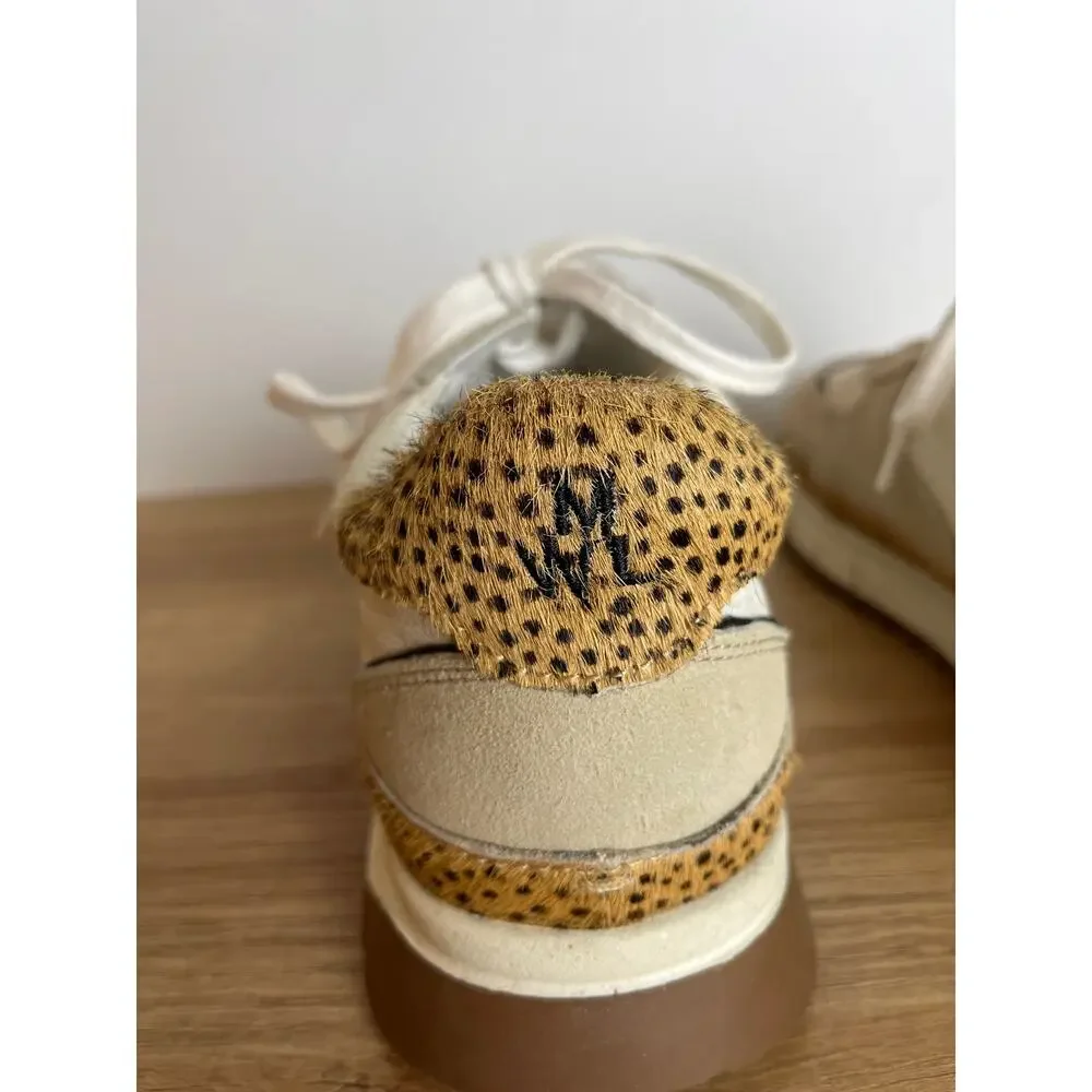 Madewell Kickoff Trainer Sneakers in Leather and Spot Dot Calf Hair Size 9.5 - Picture 5 of 11